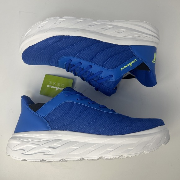 OrthoComfoot Men\'s Walking Shoes Blue Mesh Orthopedic Sneakers Sz EU 44/US 10.5